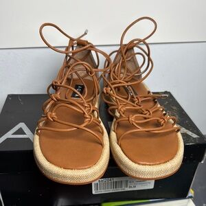 Aqua Brown Strappy Sandals